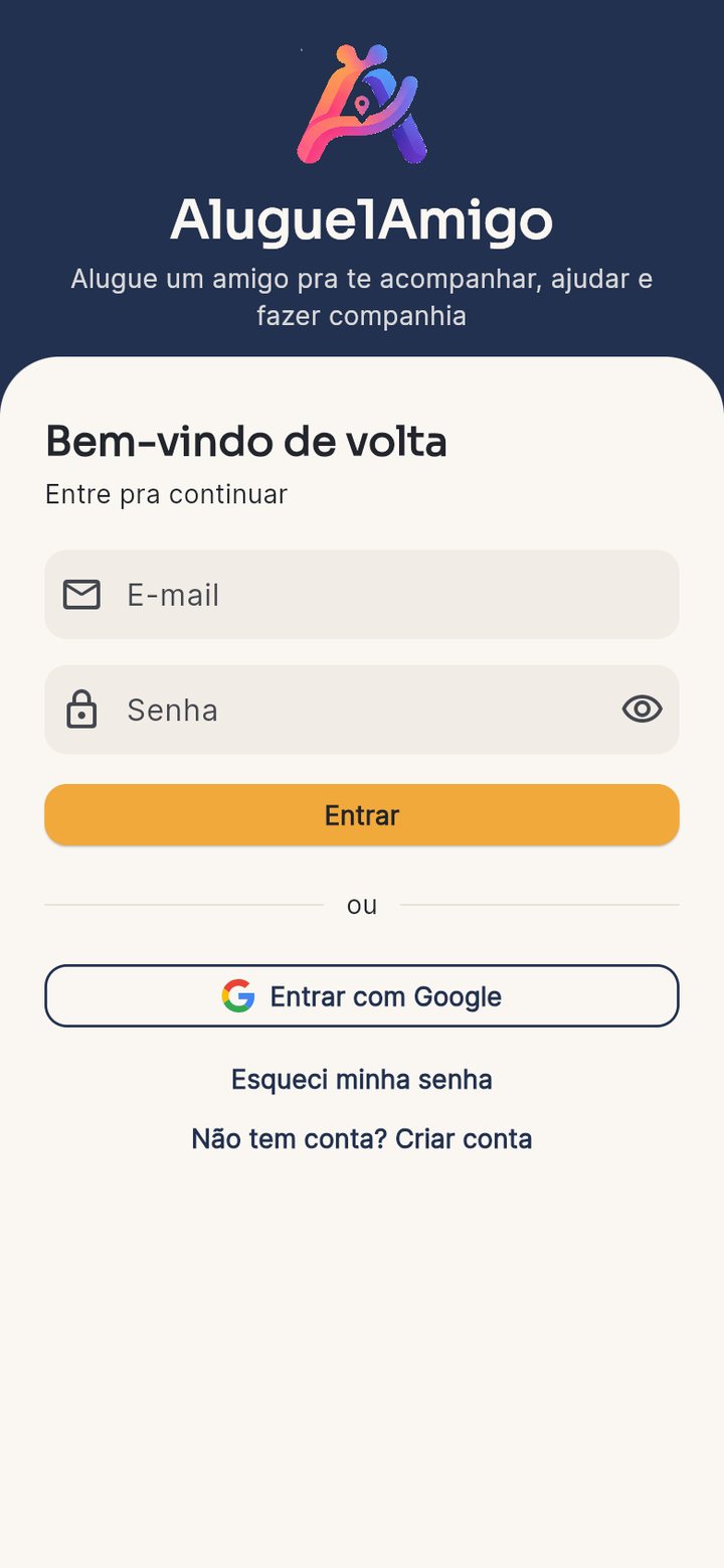 Tela de entrada do Alugue1Amigo