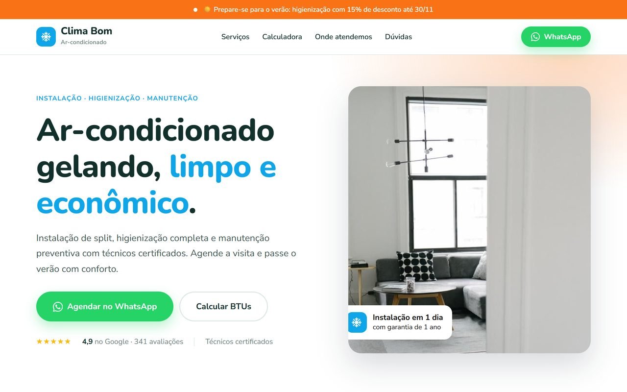 Modelo Instalação e higienização de ar-condicionado