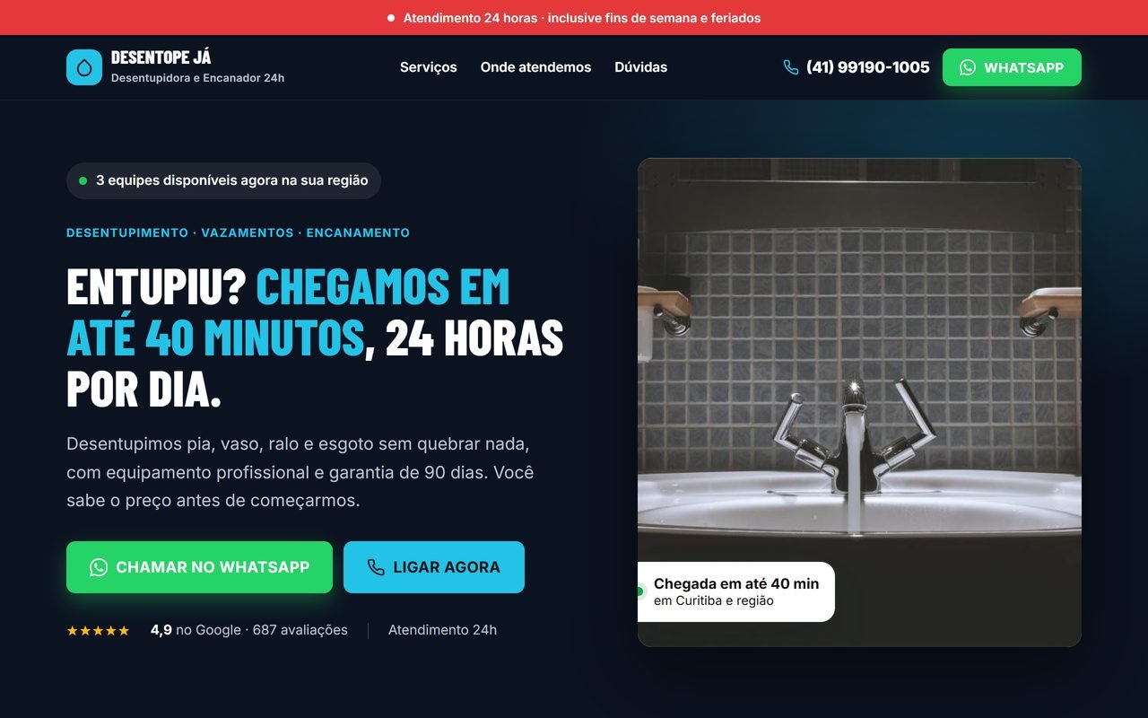 Modelo Desentupidora e encanador 24h