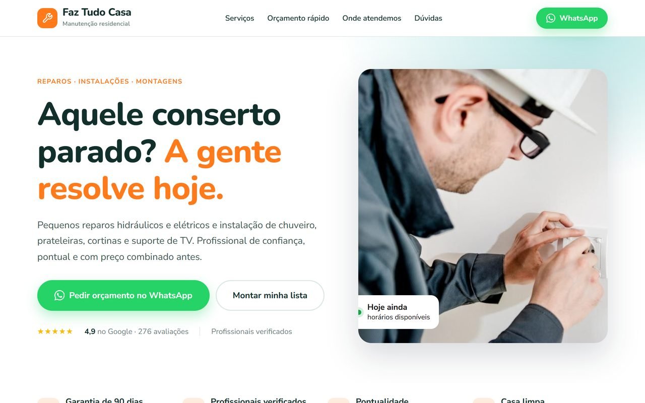 Modelo Marido de aluguel e manutenção residencial