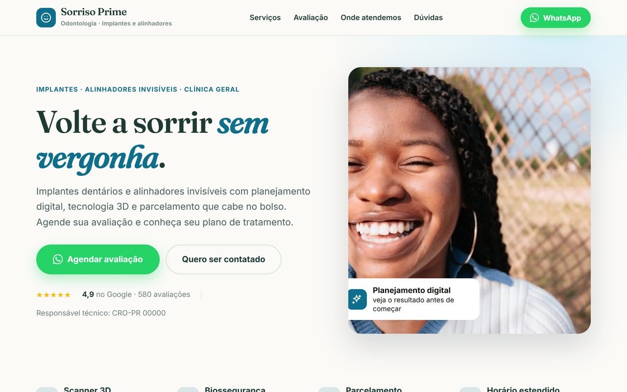 Modelo Clínica odontológica (implantes e alinhadores)